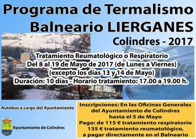 Abierto el plazo de inscripción para el programa de Termalismo 2017 de Colindres